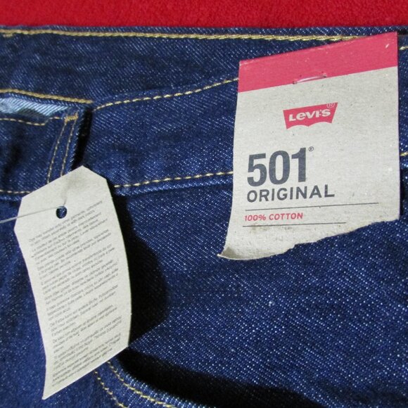 Levi's Original 501 Jeans 35 x 32 Button Fly 100% Cotton - Picture 6 of 10